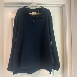 Wrangler Authentics Quarter-Zip Fleece – Navy (NWT)